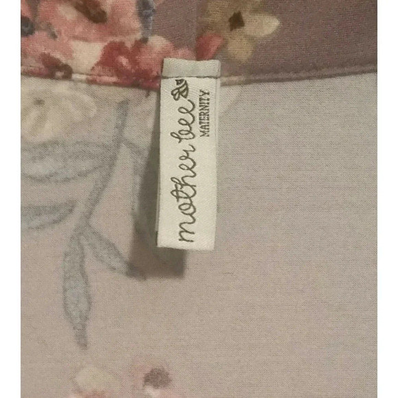 Mother Bee Taupe Flowered Cowl Neck Maternity Maxi - Picture 3 of 7